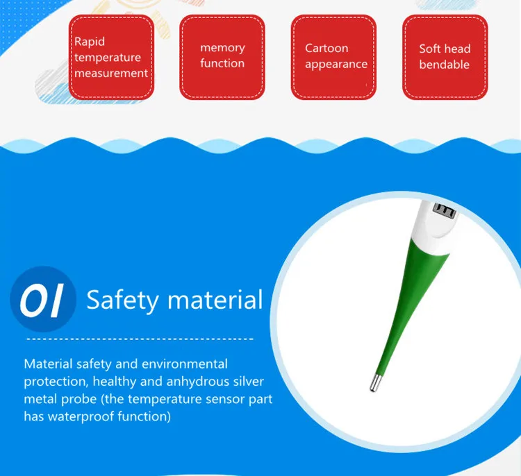 Детский мультяшный термометр с животным ртом, водонепроницаемый портативный термометр, детские цифровые термометры для младенцев и взрослых, Termometro