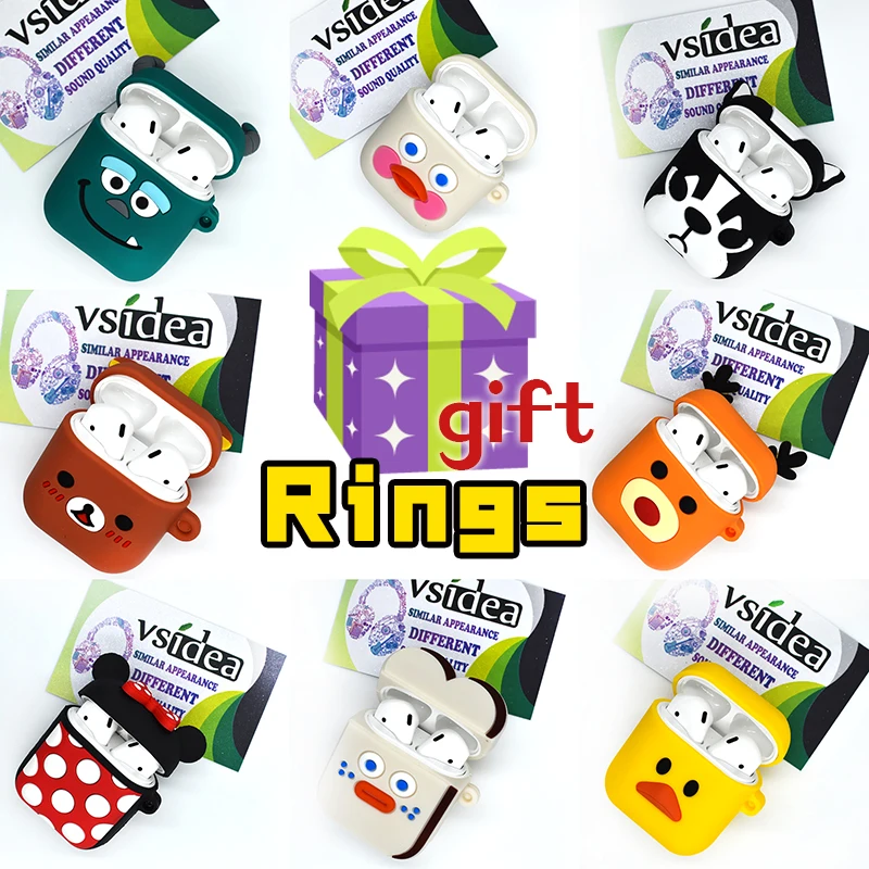 

High Quality Silicone Cute Cartoon soft Protective Cover Case For Apple Airpods 1&2 Case i9s i11 i12 Protective Cover Bag Box