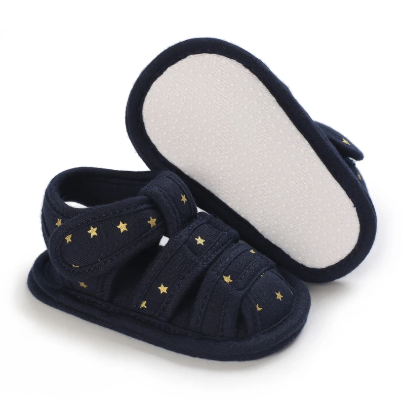 2021 NEW 0-18Months Kids Newborn Baby Boys Fashion Summer Soft Crib Shoes First Walker Anti Slip Sandals Shoes Soft Sole