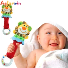 

2M-3Y Animal Plush Toy Baby Toys Cartoon Animal Baby Plush Rattle Mobile Bell Toy Newborn Infant Toddler Early Educational Toys