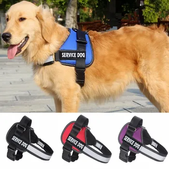 

New Pet Dog Harnesses Adjustable Collar Reflective Strap Design At Night Or Evening Handle No-Pull Pet Vest Harness For Big Dogs