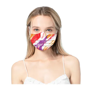 

10PCS Adult Disposable Mask 3 Layers Non-woven Fabric Mask Colorful Printed Face Cover Filtros Mascarillas Masque Jetable