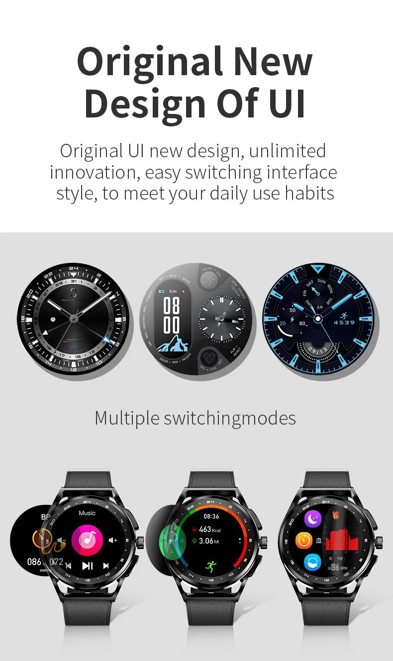 H8S Smart Watch Heart Rate Blood Pressure Health Monitoring Men Bluetooth Call Music Fitness Tracker Sport Smartwatch