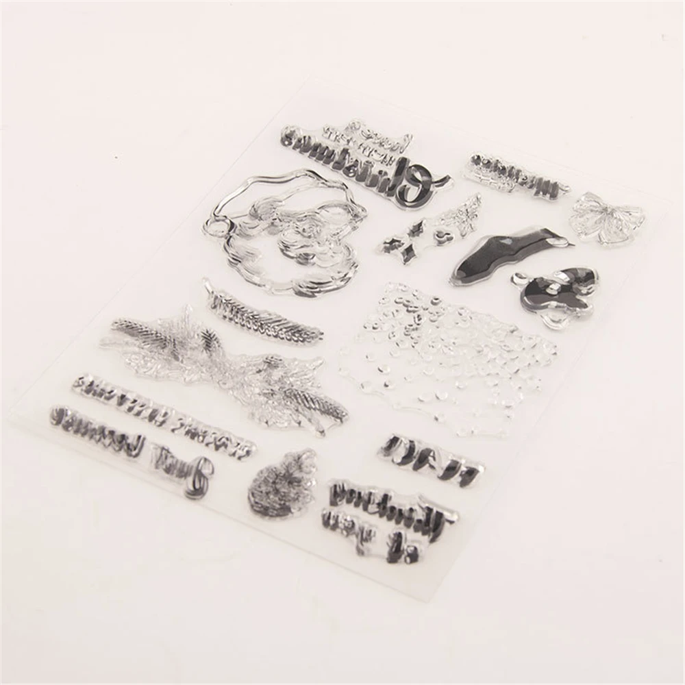 Santa Claus Transparent Silicone Clear Stamps For Scrapbooking Kids DIY Handmade Photo Album Decor Rubber Christmas Stamp