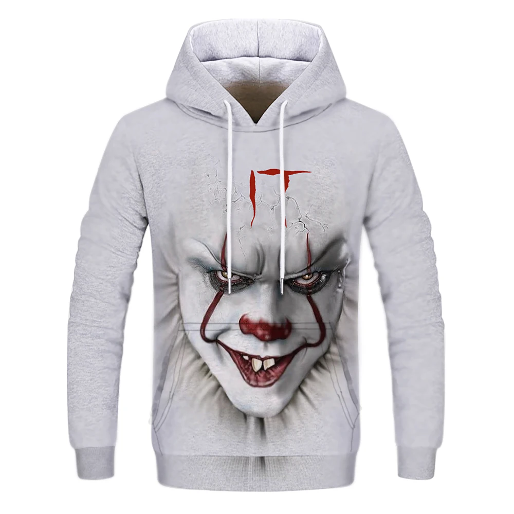 

Hot horror movie information technology clown 3D printing hoodie men and women Freddy Jason movie hip hop casual super Dalian
