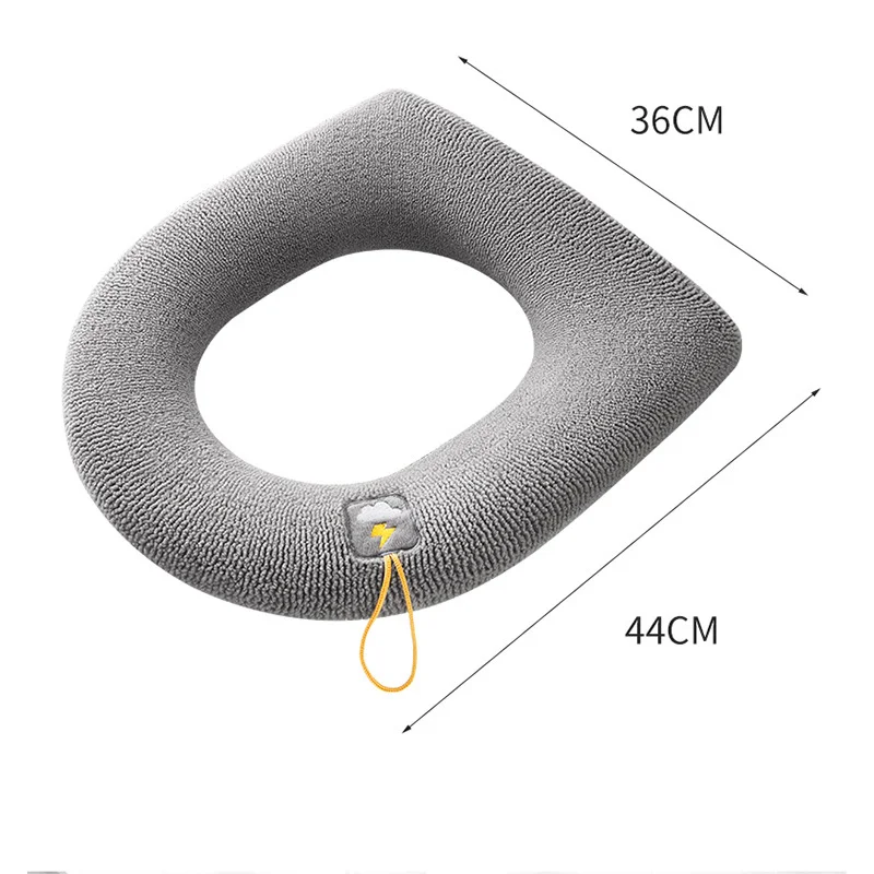 Universal Thickened Toilet Seat Cushion, Knitted Cover, Washable, Household, Four Seasons