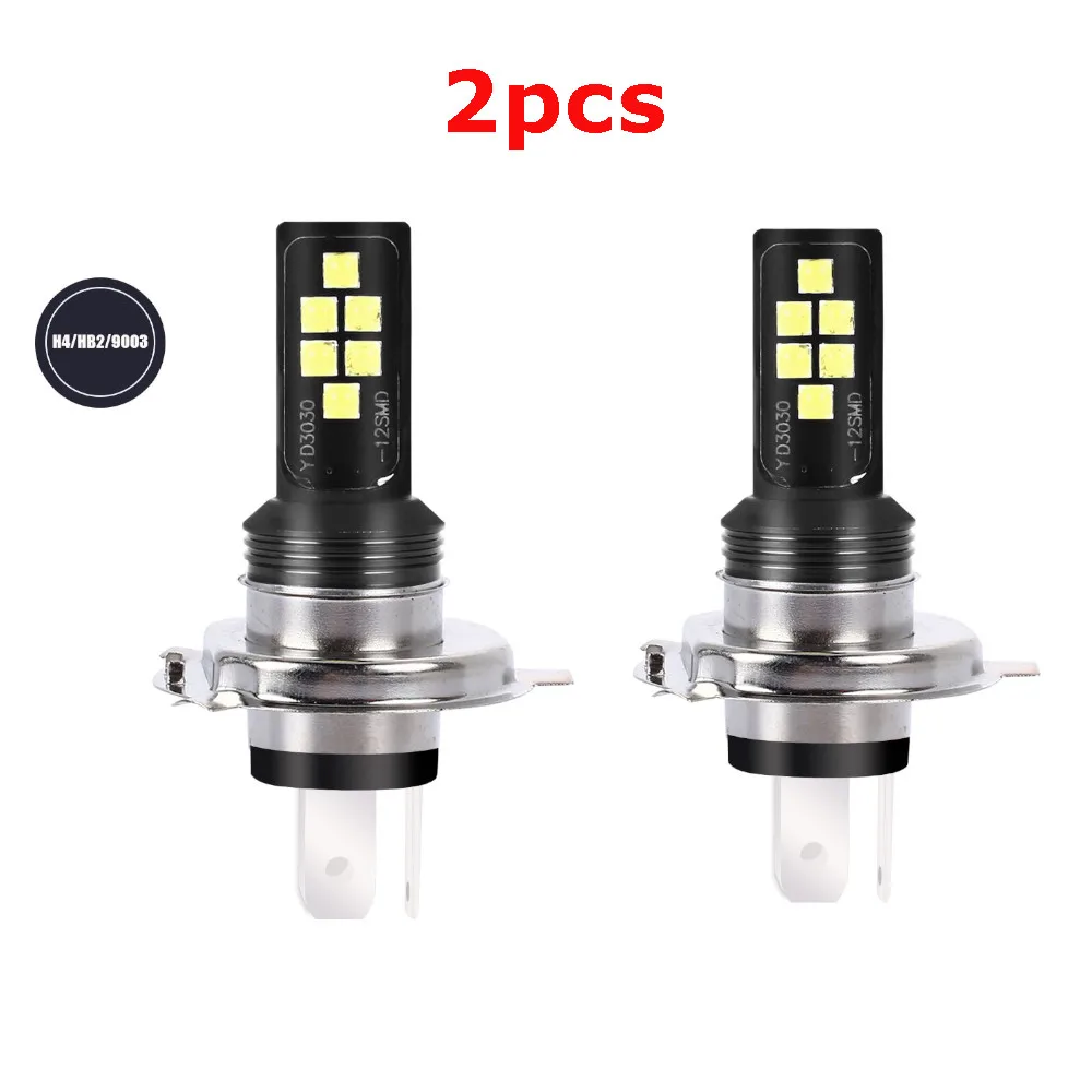Мотоциклетный светильник ing 12 Светодиодный DC12 DC24V Автомобильный светодиодный головной светильник Hi/Lo мотоциклетная Лампа 6000k H7 H4 P15D 3030 белые мото лампы противотуманный светильник - Испускаемый цвет: H4 HB2 9003