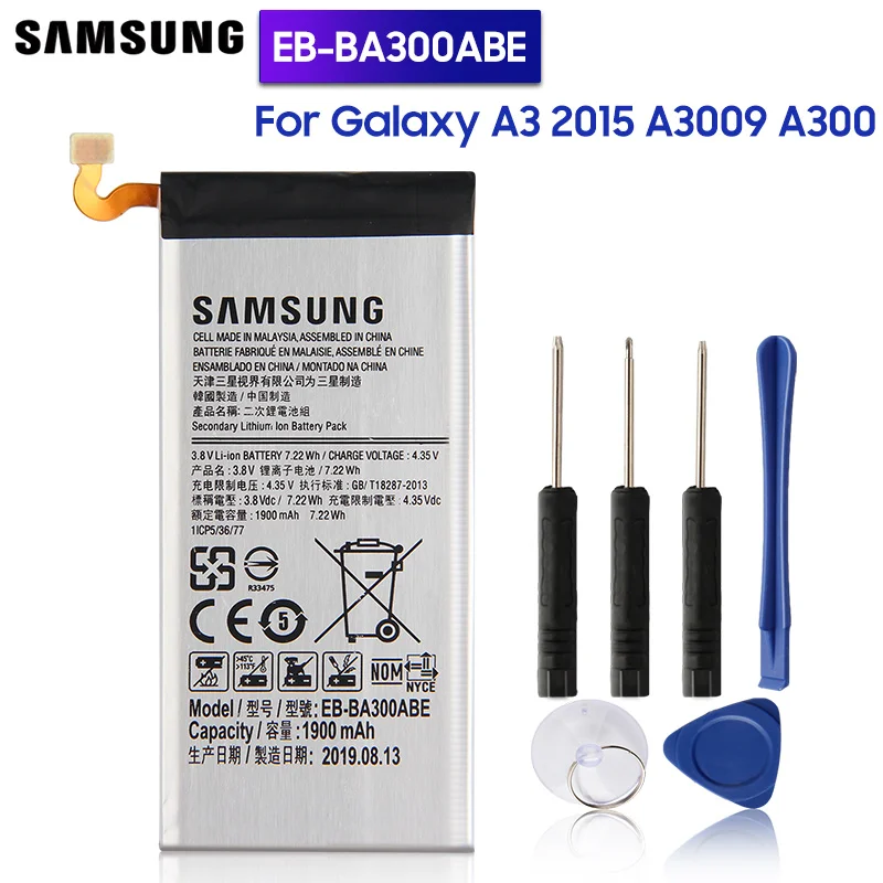 Оригинальная Аккумуляторная батарея для Samsung GALAXY A3 A3000 A3009 A300X Подлинная телефона