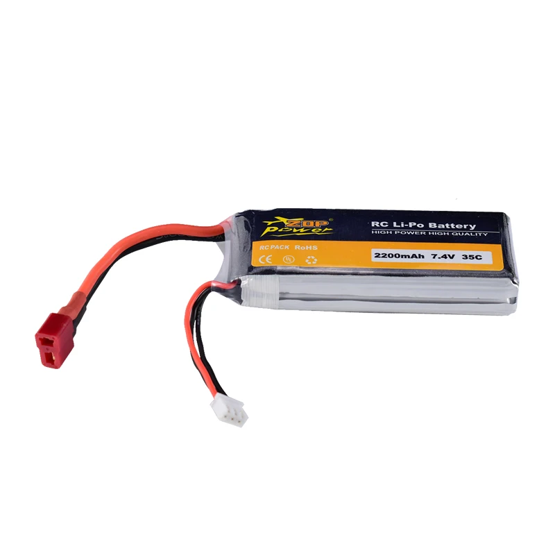ZOP Power 7 4 В 2200 мАч 35C 2S Lipo батарея с Т образным разъемом перезаряжаемая Замена для RC