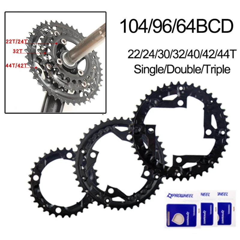 22T Round Black Chainring Bicycle Repair Discs For 9 Speed Crank CrankSet