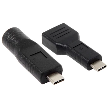 

1Pcs Rectangle Jack for Lenovo Input To Usb-C Type-C Power Plug Charge Adapter for Laptop Phone & 1Pcs Dc Jack 5.5 x 2.5Mm Input