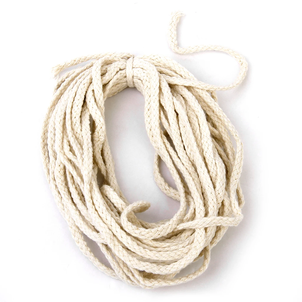 32.8Feet Soft Braided Cotton Rope Piping Cord String Multi Use Beige Natural Outdoor for Sewing Craft DIY