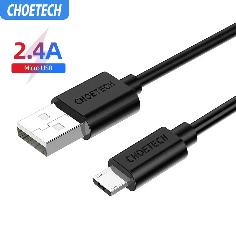 CHOETECH 2.4A Micro USB кабель Usb 2,0 кабель для быстрой зарядки данных зарядное устройство 0,5 м 1 м для samsung huawei Xiaomi LG планшет мобильный телефон