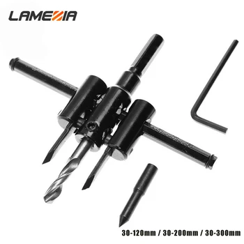 

LAMEZIA 120/200/300mm Alloy Steel Adjustable Circle Hole Tool Saw For Plaster Plywood Hardwood Composites Laminate