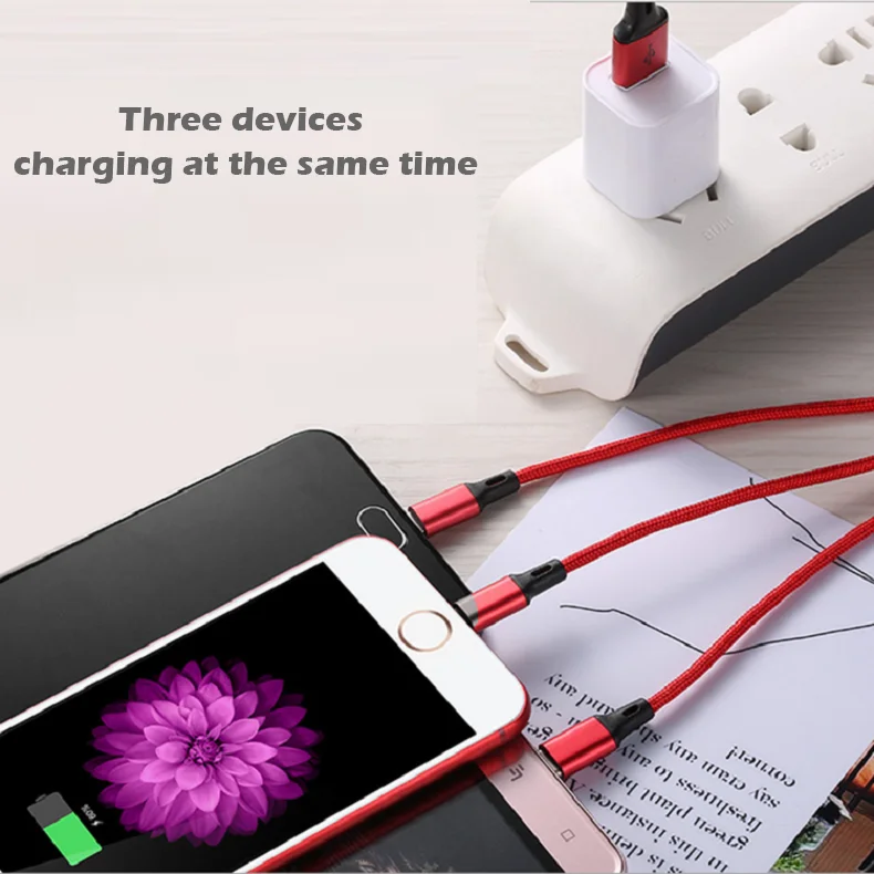 3 в 1 USB кабель для мобильного телефона Micro usb type C кабель зарядного устройства для Android iPhone зарядный кабель Micro USB шнур зарядного устройства