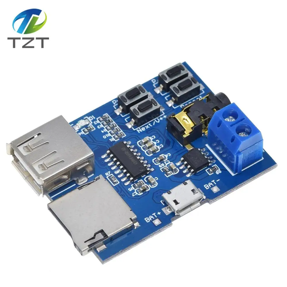TZT TF card U disk MP3 Плата декодера с форматом module Расшифровка усилителей audio Player|amplifier