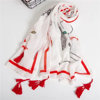 

Silk Scarf women Luxury Brand Cotton Linen Female White Letter Fashion Printed Shawl Soft scarves chiffon hijab pashmina poncho