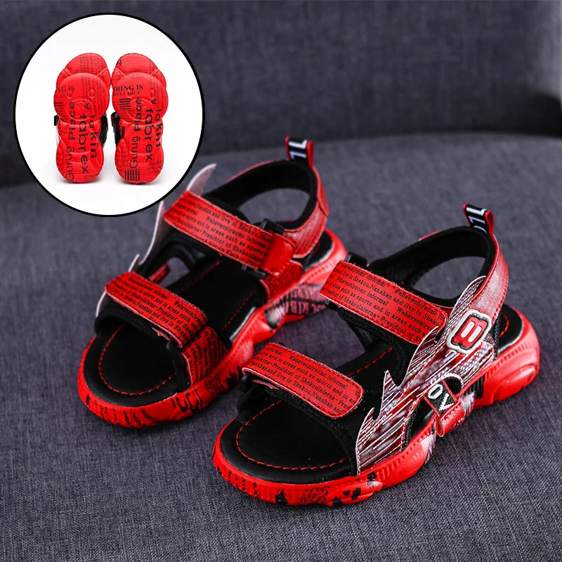 

2019 Summer New Style Students Middle And Large CHILDREN'S Shoes Korean-style Casual Anti-slip Soft-Sole BOY'S Velcro Sandals