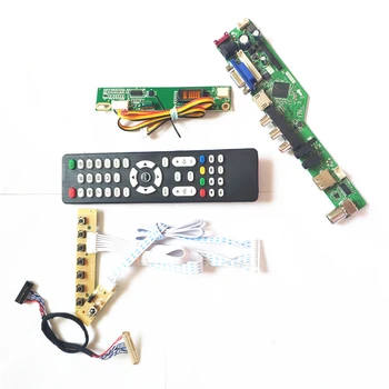 

For LP154WX4-TLA1/TLA2 HDMI VGA USB AV RF keyboard+Remote+Inverter T.V56 drive card board LCD panel monitor LVDS 1CCFL 30Pin Kit