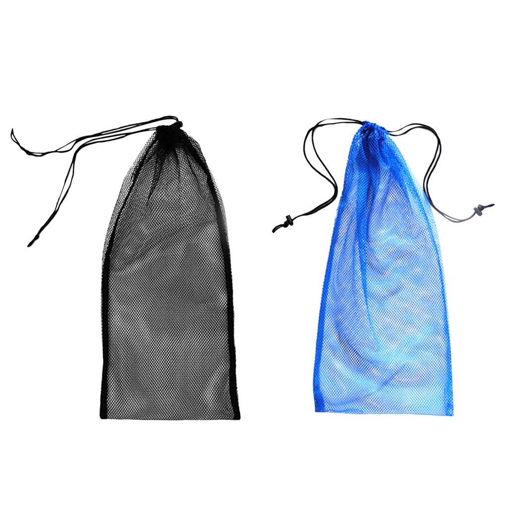 2Pcs Drawstring Mesh Bag Scuba Diving Gear Storage Carry Sack 50 X 23.5 Cm
