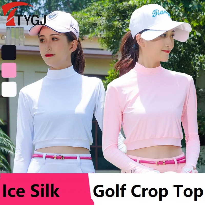 Ladies Long Sleeve Sun Protection Golf Shirts Tail Long Sleeve Ladies
