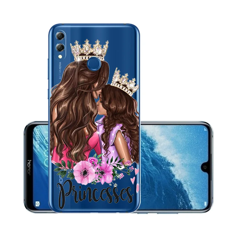 W123 Прозрачный чехол для huawei Honor 8X, чехол для маленькой девочки, Модный Роскошный чехол для мамы huawei Honor 8X Max 8 8A 8C 6X 7X 6A Etui Capa - Цвет: W123