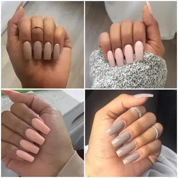 

500PCS/ Set Professional Fake Nails Short Square Color Painting Artificial Fake Nails Nail Tips Salon Tools Patch Transparent