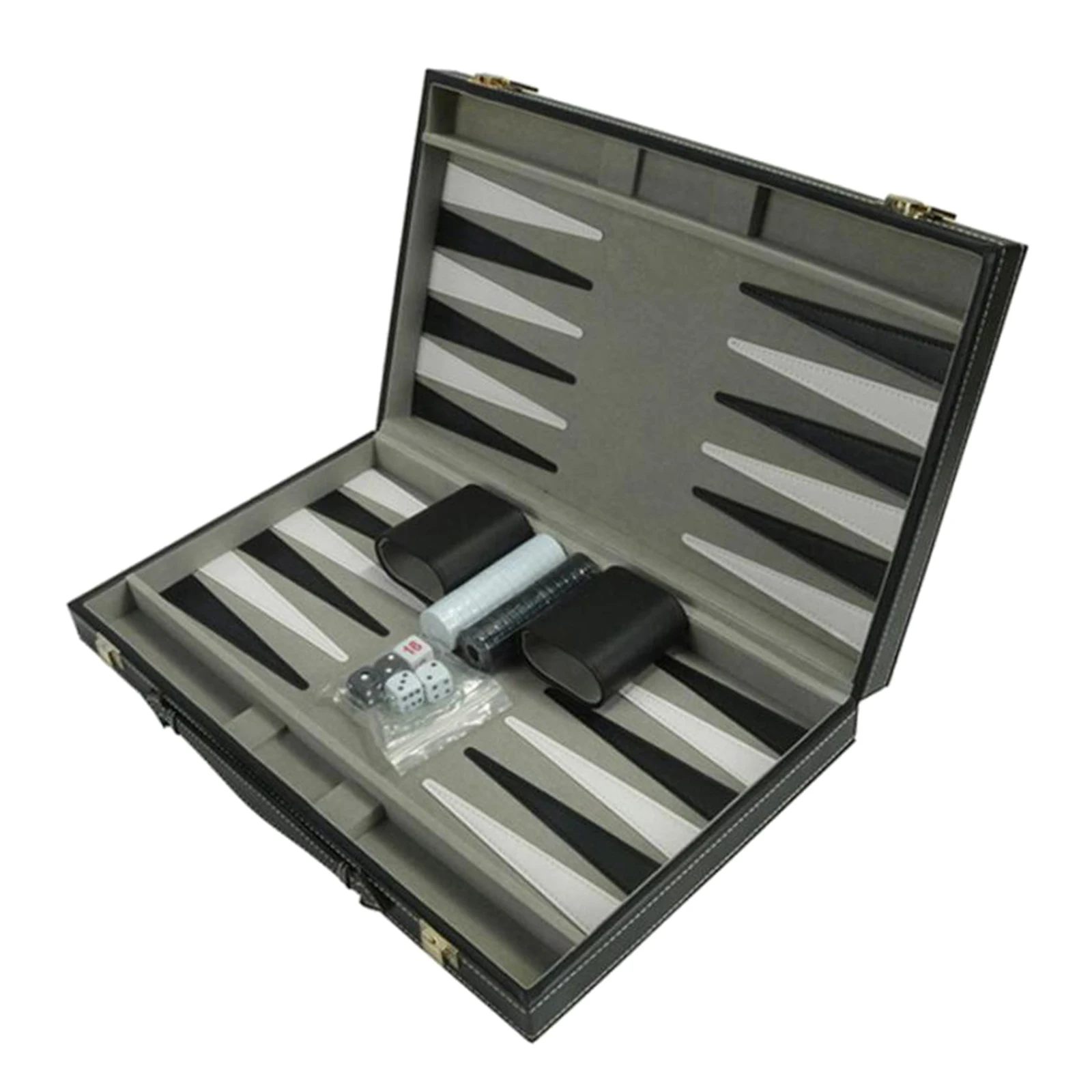 Premium Medium Collapsible Backgammon Board Game Set PU Leather Case Classic Portable Travel Board