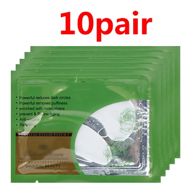 10packs Золотые маски, кристальная коллагеновая маска для глаз, маска для лица, гелевые подушечки для глаз, уход за кожей, против отечности, против морщин, для старения, увлажняющие патчи для глаз - Цвет: 10packs