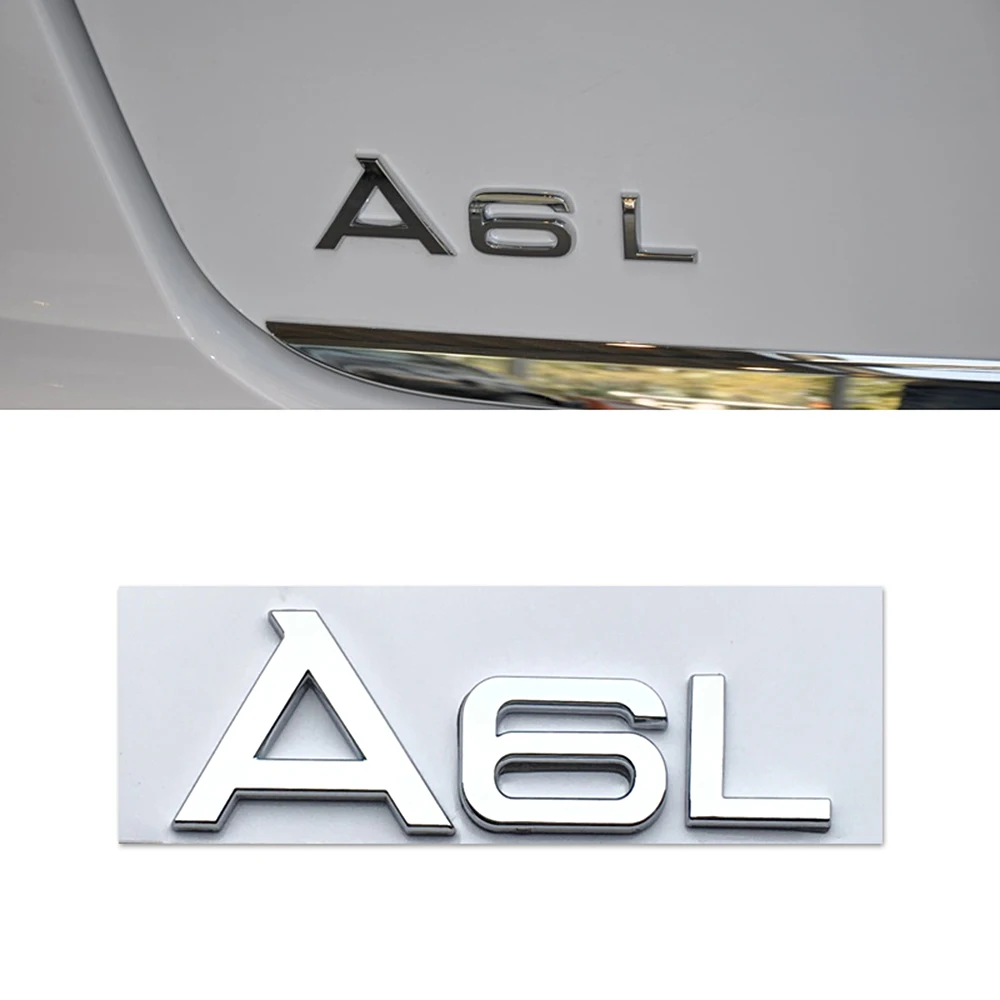 

Metal Car Rear Trunk A3 A6 A6L A8L Letters Emblem Badge Sticker For Audi B5 B6 B8 C6 C7 A8 C5 Nameplate Car Styling Accessories