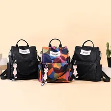 Стиль Для женщин сумки рюкзак Для женщин Ткань Оксфорд Водонепроницаемый школьная сумка для путешествий на открытом воздухе большого объема рюкзак с защитой от краж