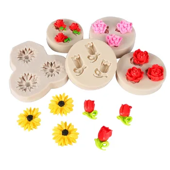 

Gerbera Rose Tulip Flower Mold Designer DIY Clay Craft Concrete Molds Jewelry Pendant Epoxy Resin Molds
