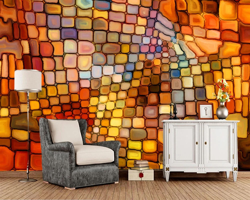 

Papel de parede Colorful mosaic glazed gems luxury 3d wallpaper,living room tv wall bedroom wall papers home decor KTV bar mural
