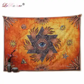 

Polyester Sun Eye Colored Printed Tapestry Home Decorative Mandala Wall Cloth Beach Towel Picnic Yoga Mat Drop Shipping Tapisser