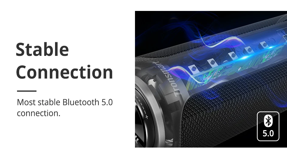 Tronsmart T6 Plus Upgraded Edition Bluetooth 5.0 Speaker 360° Surround Sound NFC Connection IPX6 Waterproof Portable Speaker   (14)