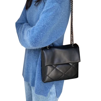 

New Fashion Female Shoulder Bags PU Leather Women's Designer Handbag Chain Shoulder Messenger Bags Simple Ladies Crossbody Bag