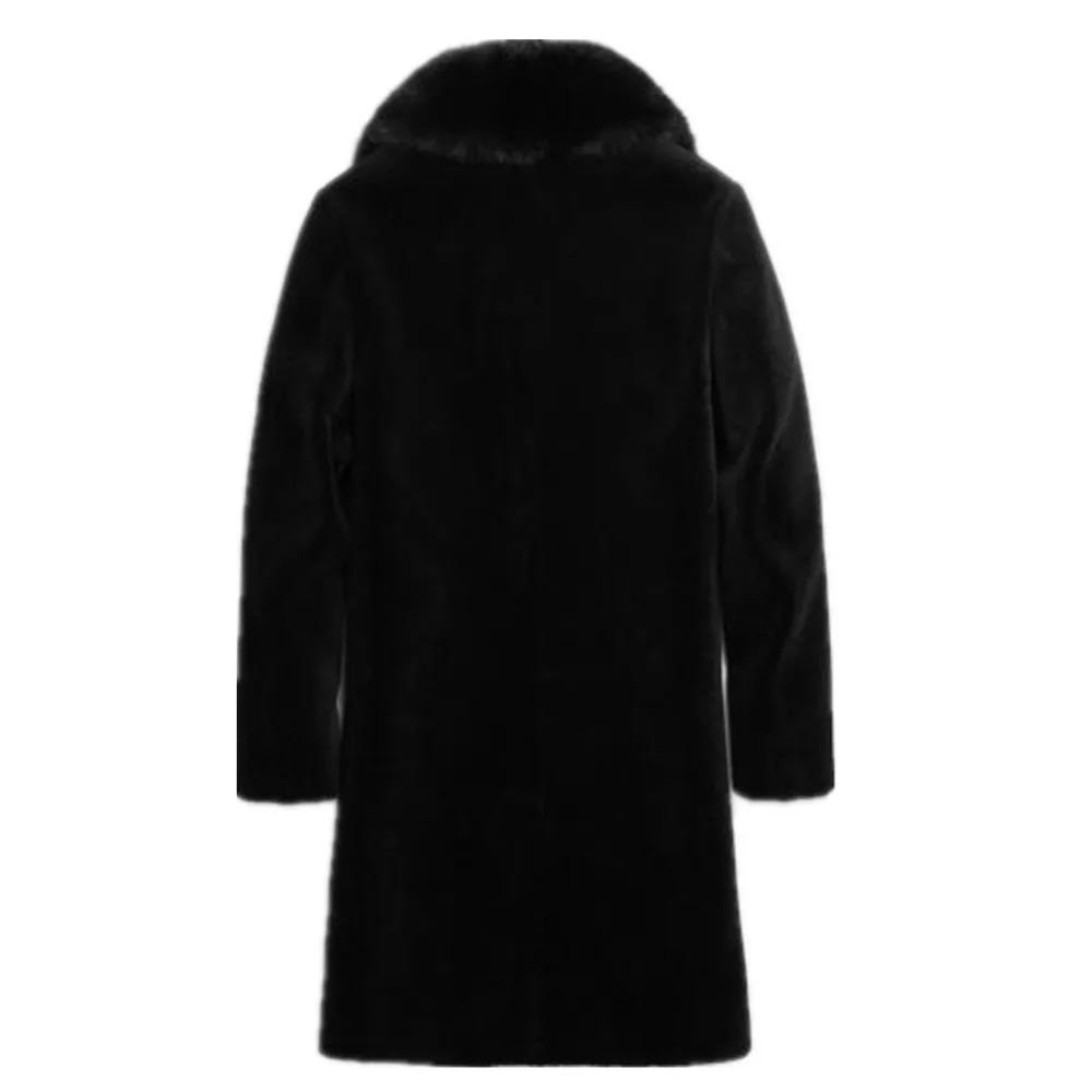Зимняя мужская Толстая Шуба 6XL, куртка с длинным рукавом из искусственного меха норки, черное пальто, верхняя одежда, мужская парка, куртка, теплая шуба из лисьего меха, пальто