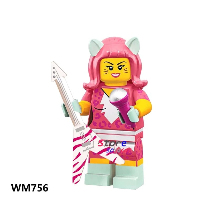 WM756 50 шт. История игрушек Мультфильм Анна Жираф арбуз хула Лула Люся конфеты рэпер котенок поп звезда строительные блоки для детей - Цвет: WM756