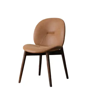 

Imported Leather Solid Wood Fabric Leather Art Nordic Creative Design American Retro European Antique Single Dining Table