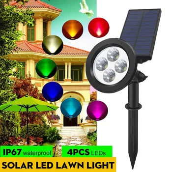 

LED Solar Spotlights Outdoor Solar Lights Waterproof Garden Landscape Street Lawn Lamp Spot Light Warm White RGB for Dark Corner