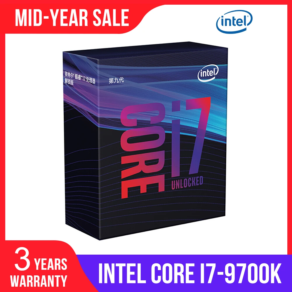 Процессор Intel Core i7 9700K для настольных ПК 8 ядер до 4 9 ГГц турбо разблокированный