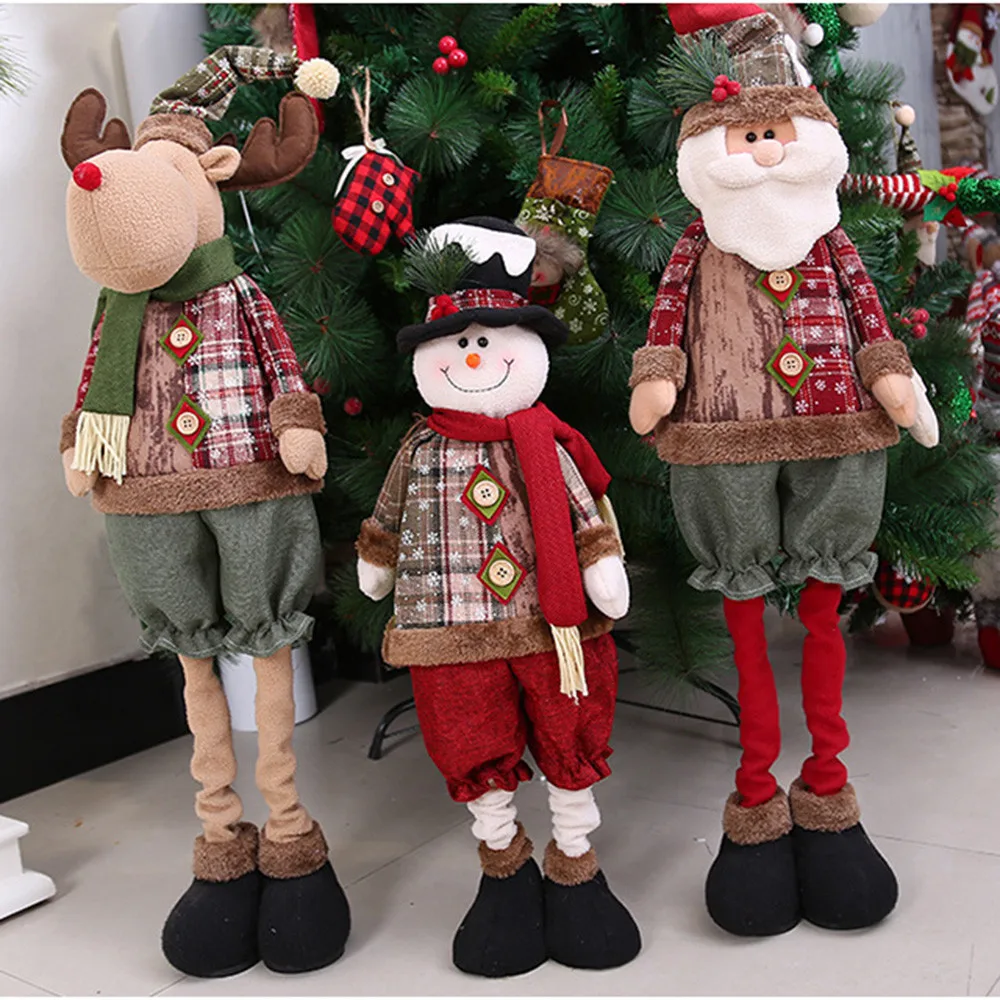 HIINST, игрушки для детей, милый Санта, лось, снеговик, телескопическая кукла, мягкая подушка, кукла для детей, рождественские подарки, Прямая поставка, новинка