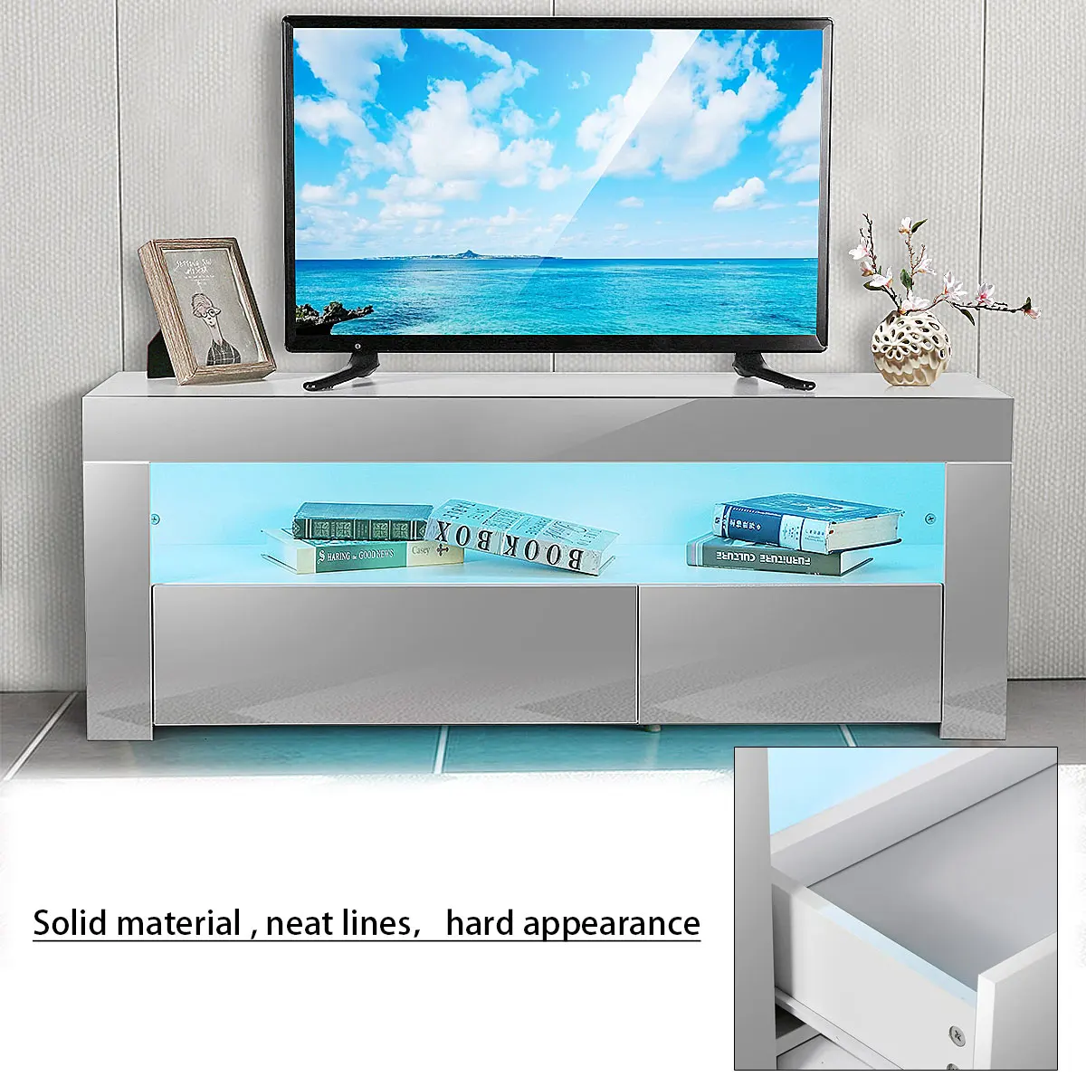 Soporte moderno para TV de 47 pulgadas con cajones LED, armario de pie para televisión, sala estar mueble para, Monitor de TV, armario de almacenamiento soporte - AliExpress