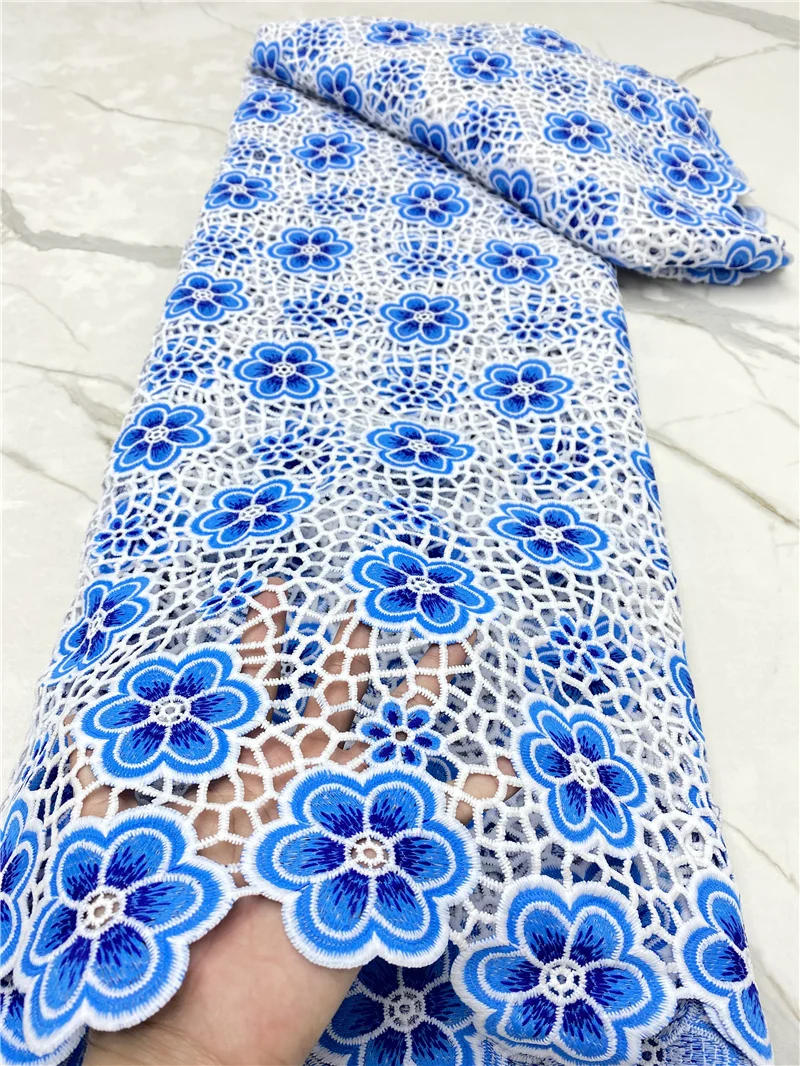 PGC French Embroidery Guipure Cord Lace Fabric 2021 High Quality Lace African Lace Fabric For Nigerian Wedding Party YA4404B-7