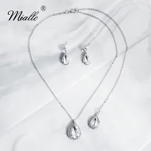 Miallo модный австрийский Кристал с открытой спиной ожерелье ювелирный набор для женщин Свадебное длинное ожерелье с цепочкой на спине серьги набор невесты подружек невесты