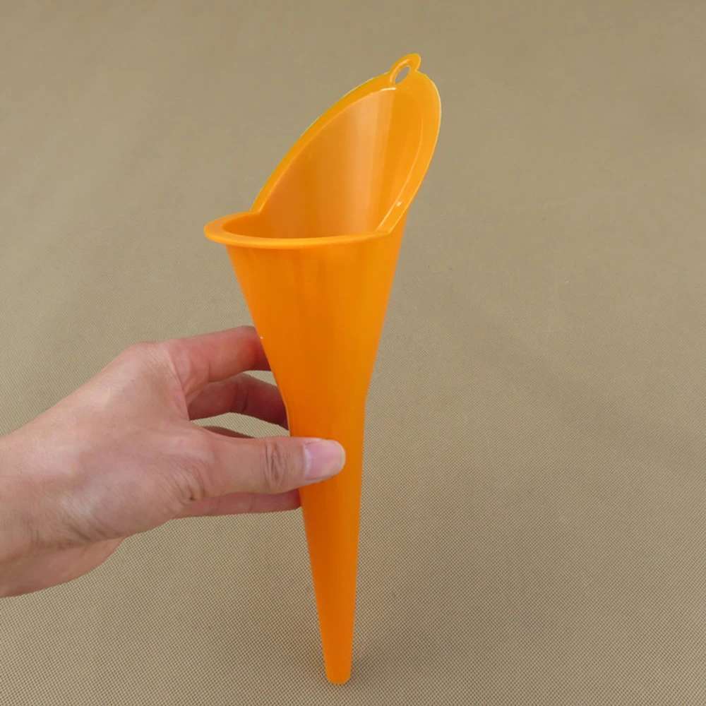 

28CM Long Neck Plastic Multi Purpose Auto Transmission Filler Oil Funnel Orange For Universal Motorcycle Car