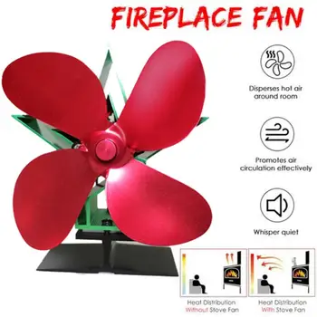 

Universal 4 Blade Fireplace Fan Heat Powered Stove Fan For Wood Log Burner #W0