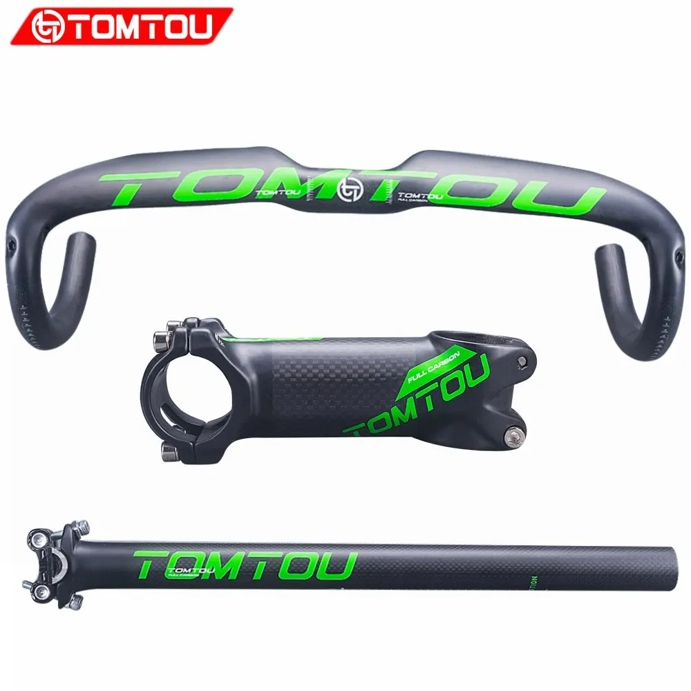 Матовый зеленый углеродный руль для велосипеда TOMTOU стержень подседельного штыря
