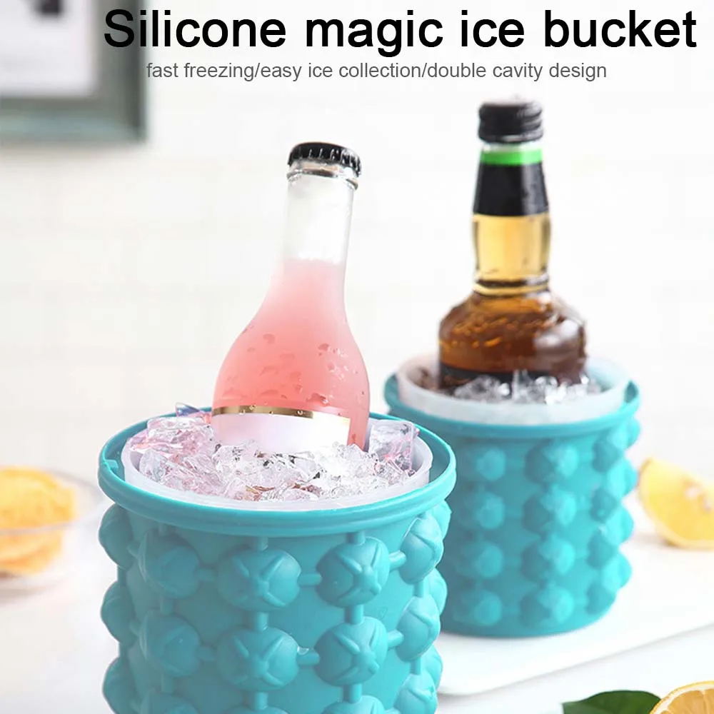 Cubitera de hielo 2 en 1 con tapa de silicona Ideal para botellas