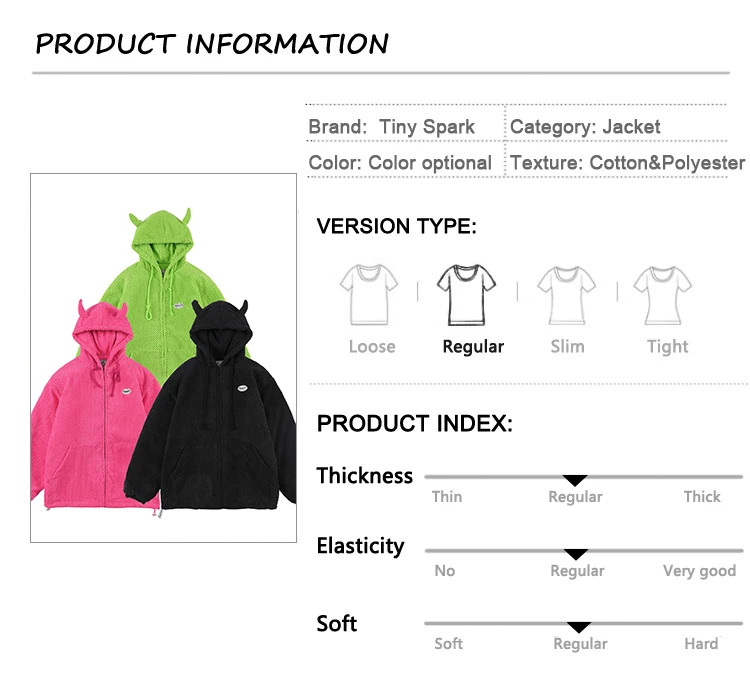product info of Devil Horns Hooded Jacket